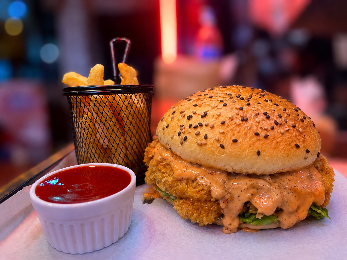 Jumbo Zinger Burger With Fries — Zingerella