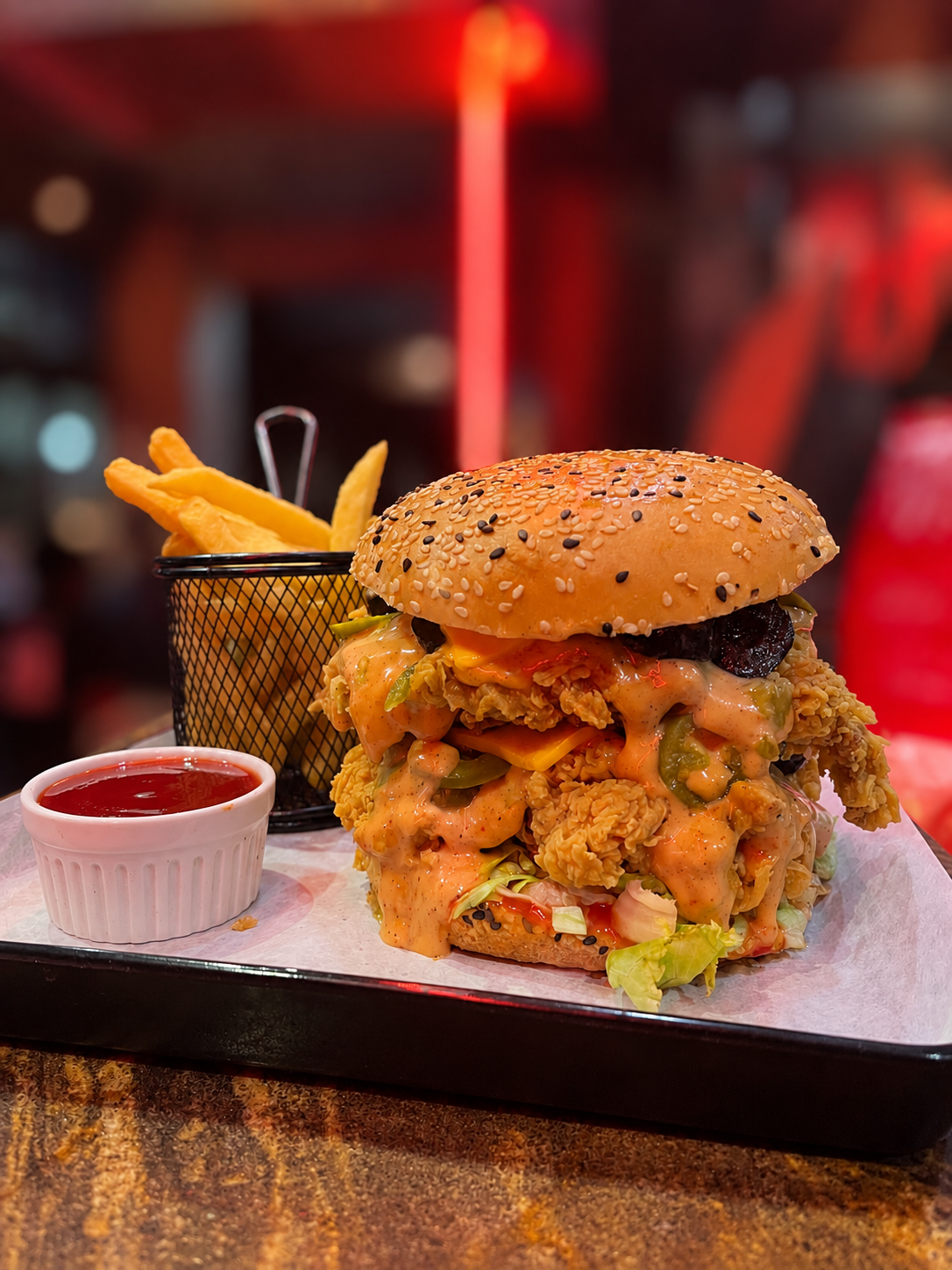 Zingerella Mighty Burger With Fries — Zingerella